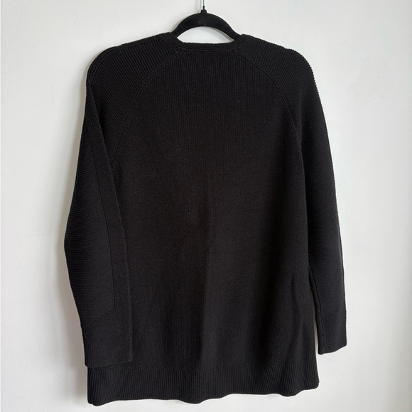 Athleta Hanover Sweater Rib Knit V Neck Pullover Black Large - Picture 6 of 7
